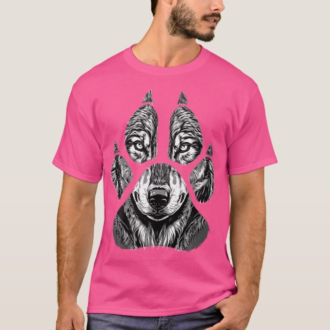 T-shirt Wolf Face Empreintes Amoureux des animaux de la fa (Devant)