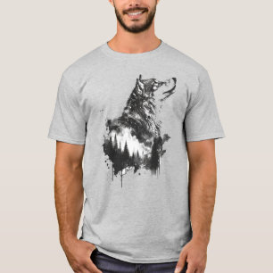 T-shirt Wolf Graphisme Art Animal Wolves Fan Art
