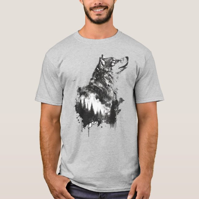 T-shirt Wolf Graphisme Art Animal Wolves Fan Art (Devant)