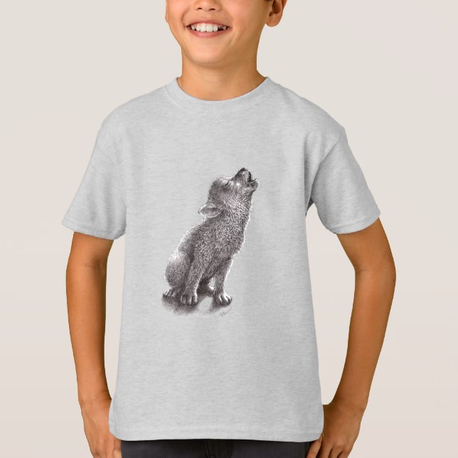 T-shirt Wolf hurle sur la lune (Devant)