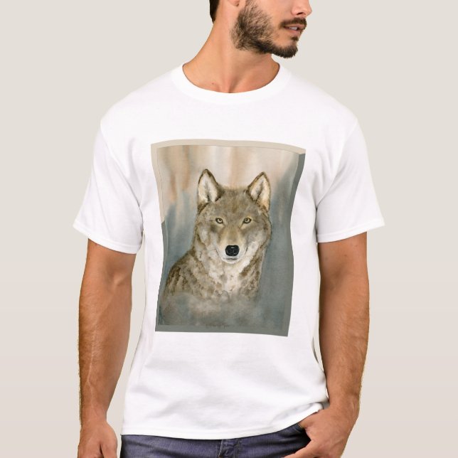T-shirt Wolf in the Mist Watercolor (Devant)