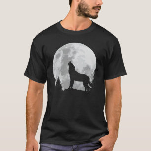 T-shirt Wolf Shirt Pleine lune Forêt Howling Nature Chasse