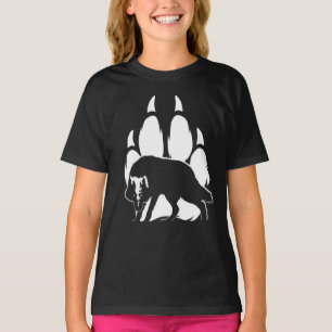 T-shirt Wolf Silhouette et empreinte