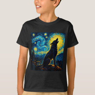 T-shirt Wolf Starry Night HowHowling Lune Dons Drôle Pour