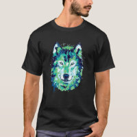 Wolf Visage Wolf Aquarelle Art géométrique