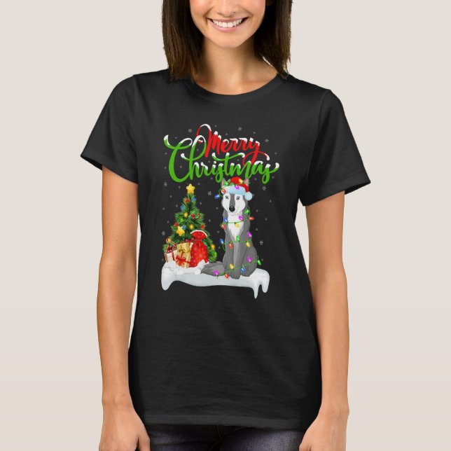 T-shirt Wolf   Xmas Decorations Santa Wolf Christmas (Devant)