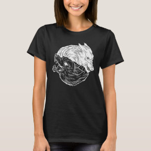 T-shirt Wolf Yin Yang Tribal Viking Scandanavian Nordic Ro