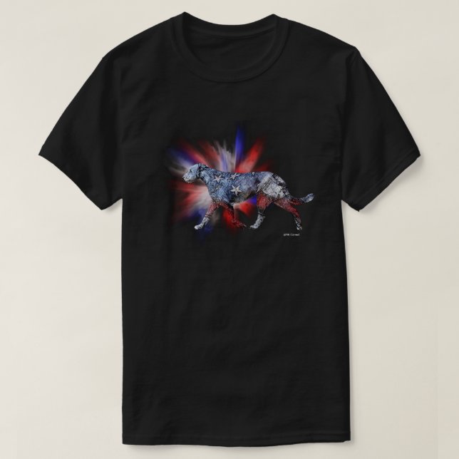 T-shirt Wolfhound irlandais patriotique rouge blanc et ble (Design devant)