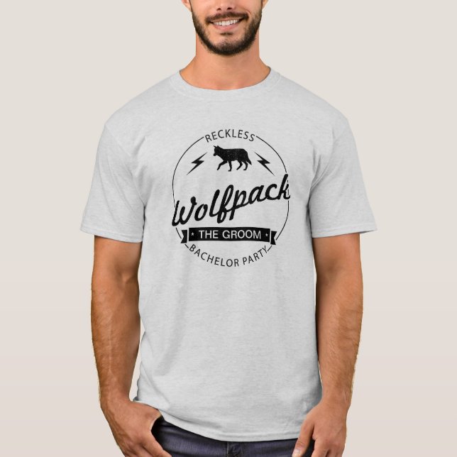 T-shirt Wolfpack sans scrupules Nom des Groomsmen Party (Devant)