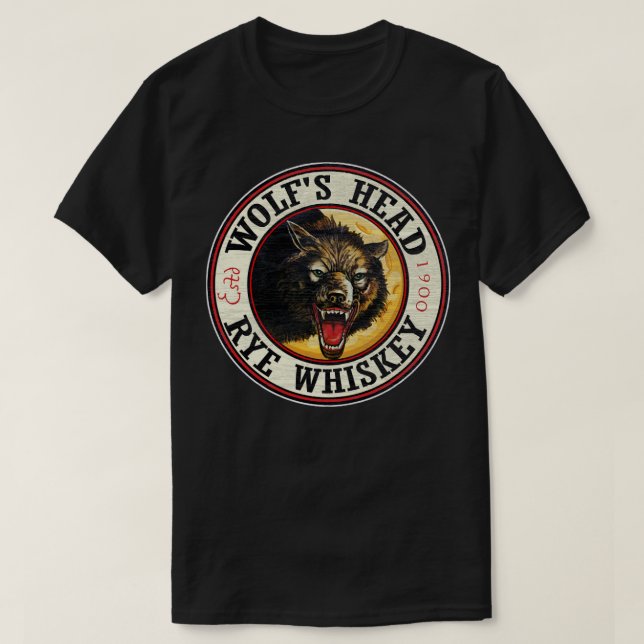 T-shirt Wolfs Head motif en bois de seigle en détresse (Design devant)