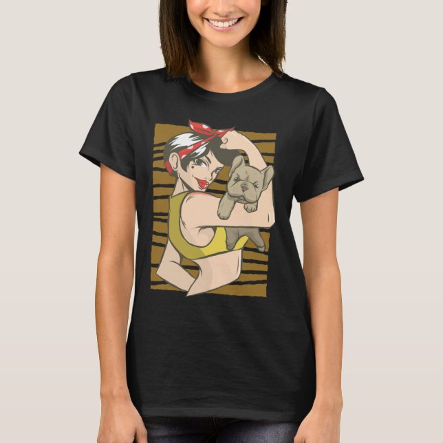 T-shirt Woman Bulldog Pinup (Devant)