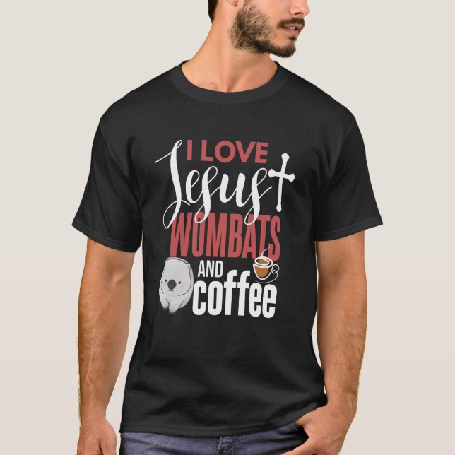 T-shirt Wombat Jesus Café Animal Wombat (Devant)