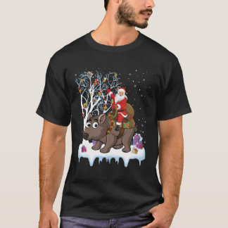 T-shirt Wombat Lover Xmas Cadeau Père Noël Riding Wombat C