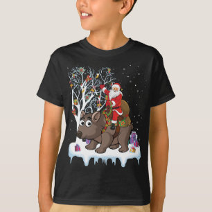T-shirt Wombat Lover Xmas Cadeau Père Noël Riding Wombat C