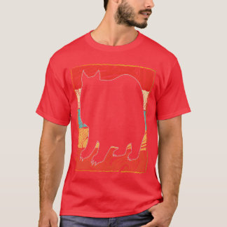 T-shirt Wombat Rétro Années 70 Coucher de Soleil Silhouett