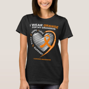 T-shirt Women Men I Wear Orange For My Grandson Leukemia