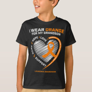 T-shirt Women Men I Wear Orange For My Grandson Leukemia