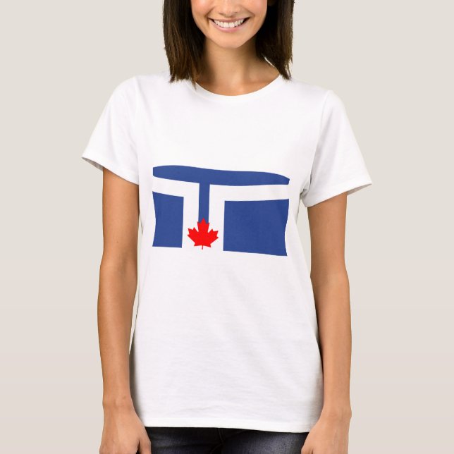 T-shirt Women T Shirt with Flag of Toronto, Canada (Devant)