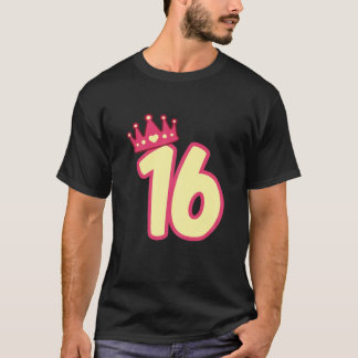 T-shirt Womens 16e Birthday Queen Girls Joyeux Birthday Pa