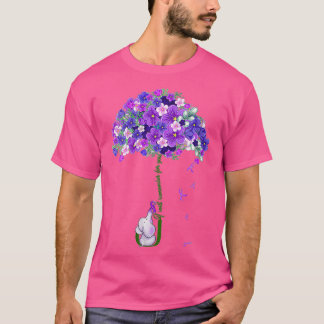 T-shirt Womens Alzheimer Awareness Cute Elephant I Will Re