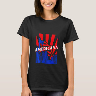 T-shirt Womens Americana, City, Flag, BJJ, Jiu Jitsu, MMA,