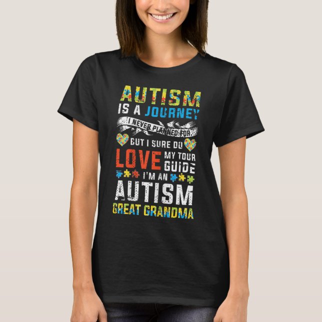 T-shirt Womens Autism grandma Great Grandma Journey Quote (Devant)