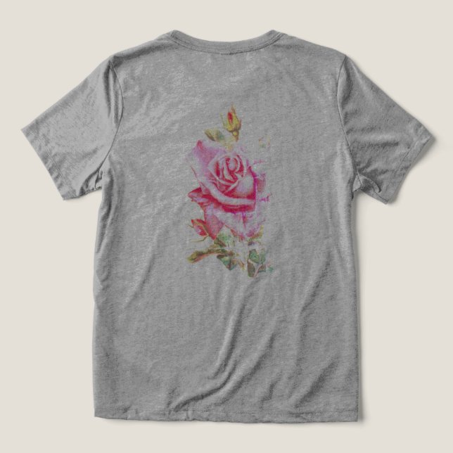 T SHIRT WOMENS BELLA TRI BLUME DESIGN (Design Rückseite)
