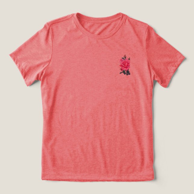 T SHIRT WOMENS BELLA TRI BLUME DESIGN (Design Vorderseite)