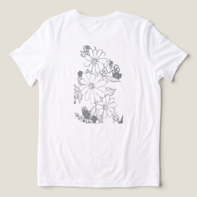 T SHIRT WOMENS BELLA TRI BLUME DESIGN (Design Rückseite)