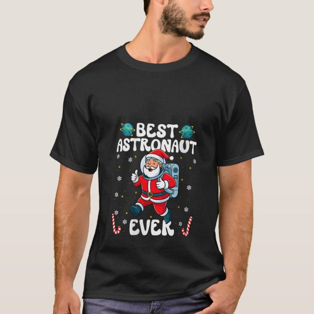 T-shirt Womens Best Astronaut Ever Christmas Basketball Ho (Devant)