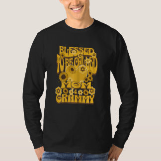 T-shirt Womens Blessed To Be Called Mom And Grammy SunFlow