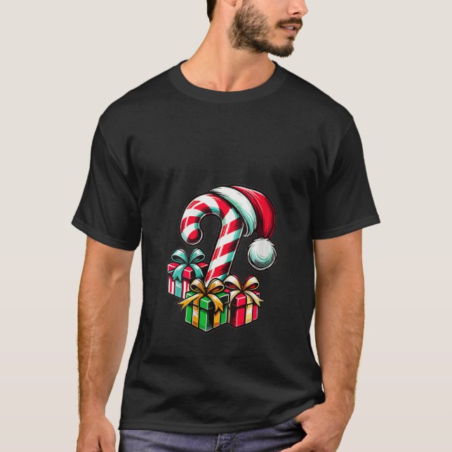 T-shirt Womens Candy Cane Christmas Sweets Xmas V Neck  (Devant)