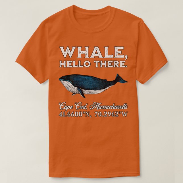 T-shirt Womens Cape Cod Massachusets Whaler Hello There Co (Design devant)