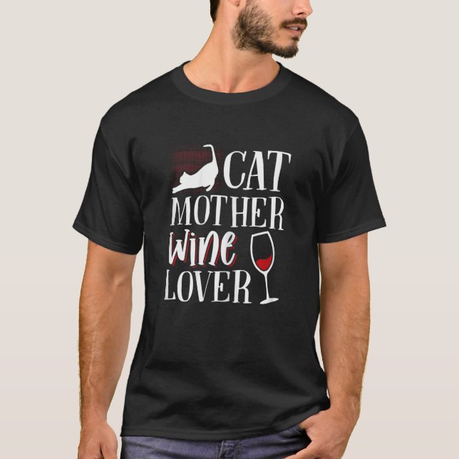 T-shirt Womens Cat mother wine (Devant)