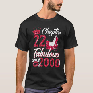 T-shirt Womens Chapter 22 Fabulous Since 2000 22Nd Birthda