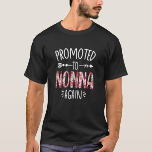 T-shirt Womens Cute Floral Promoted To Be Nonna Again Moth