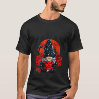 T-shirt Womens Cute Gnome Pumpkin Moon Funny Boys Girls Ha