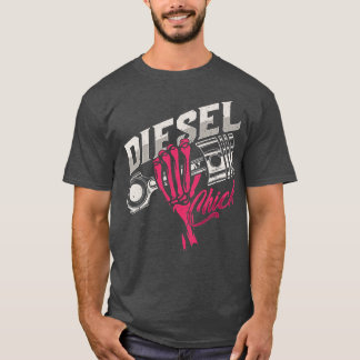 T-shirt Womens Diesel Chick Trucker Highway Truck Driver A