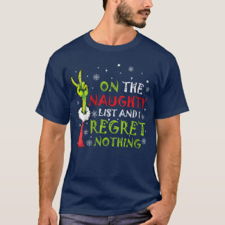 T-shirt Womens Funny Onhe List Of Naughty And I Regret Not