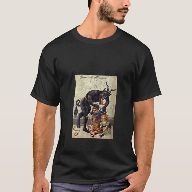 T-shirt Womens Gruss Vom Krampus Horror Christmas Art Cree (Devant)