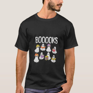 T-shirt Womens Halloween Livres Cute Ghost Livres de lectu