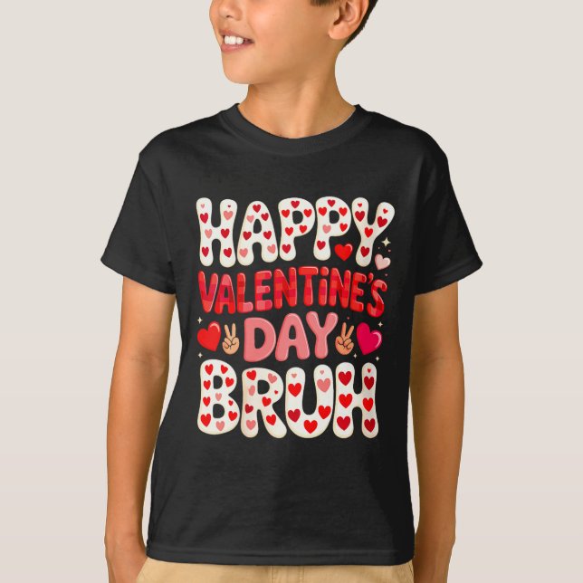 T-shirt Women's Happy Valentine's Day Hearts Matching Kids (Devant)