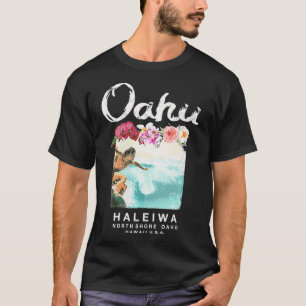 T-shirt Womens Hawaii North Shore Oahu Haleiwa Surfing Vin