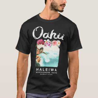 T-shirt Womens Hawaii North Shore Oahu Haleiwa Surfing Vin