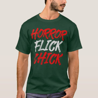 T-shirt Womens Horror Flick Chick VNeck retro