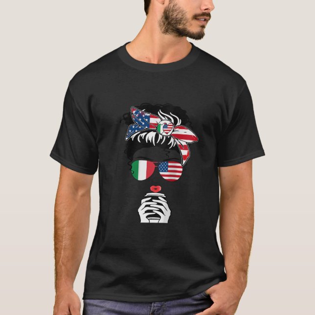 T-shirt Womens Italian American Coffee Mama Girl Sister Au (Devant)