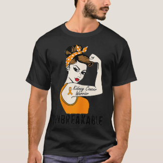 T-shirt Womens Kidney Cancer Guerrier Incassable Parfait