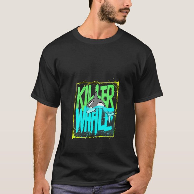 T-shirt Womens Killer Whale Ocean Orcas V-Neck (Devant)
