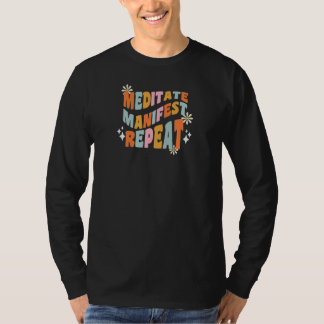 T-shirt Womens Meditate Manifest Repeat Spiritual Meditati