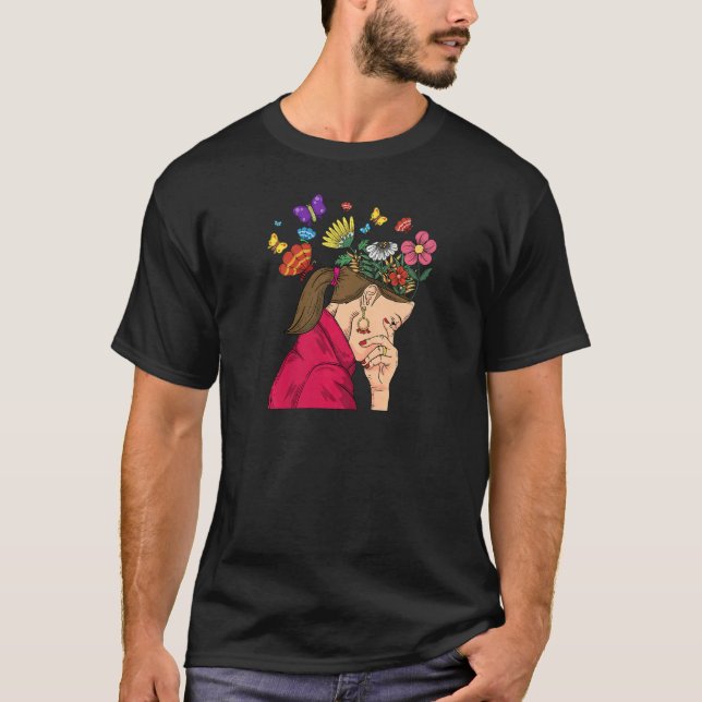 T-shirt Womens Mental Health Matters  Think Positive Thoug (Devant)